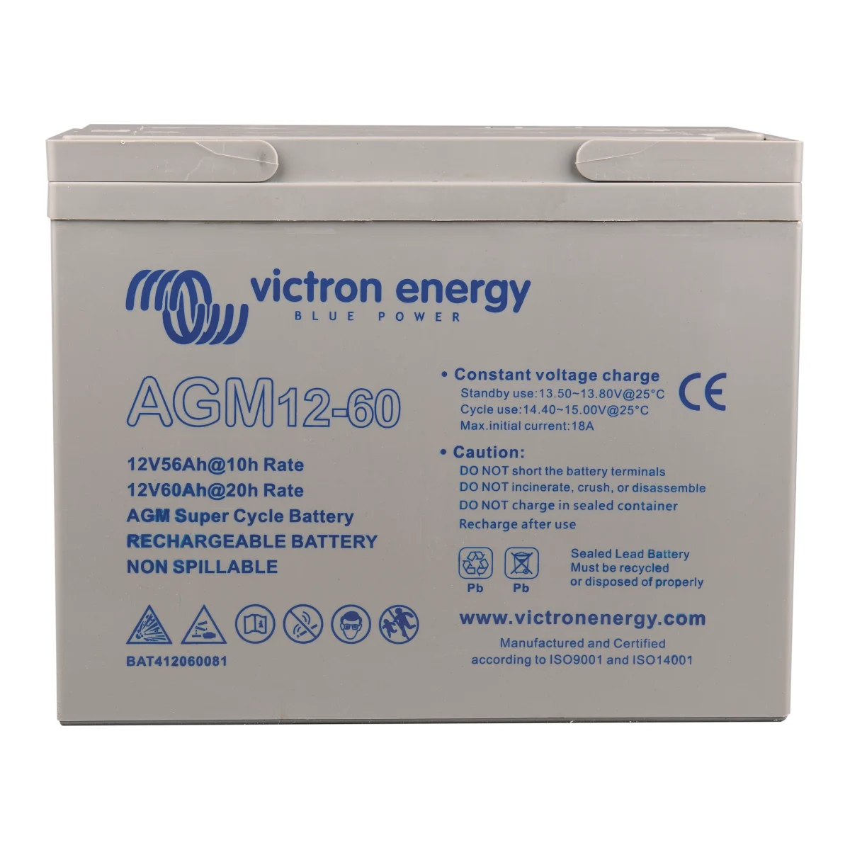 Victron Energy 12V/60Ah AGM Super Cycle Batt. (M6)