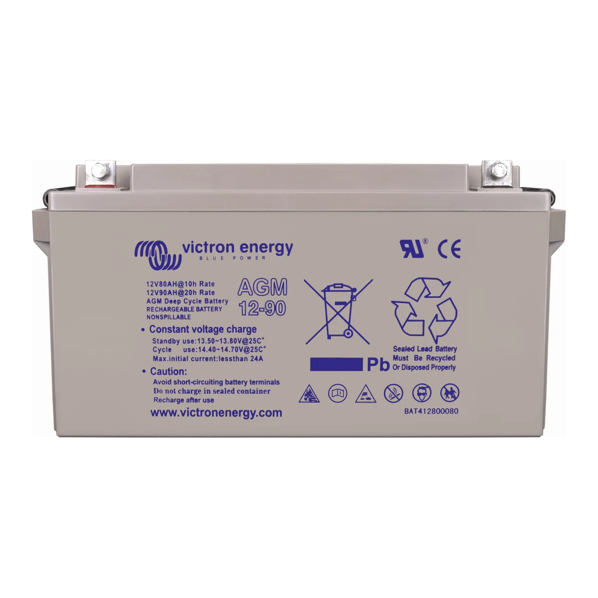 Victron Energy 12V/90Ah AGM Deep Cycle Batt. (M6)