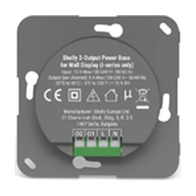 Shelly 2-Output Power Base for Wall Display
