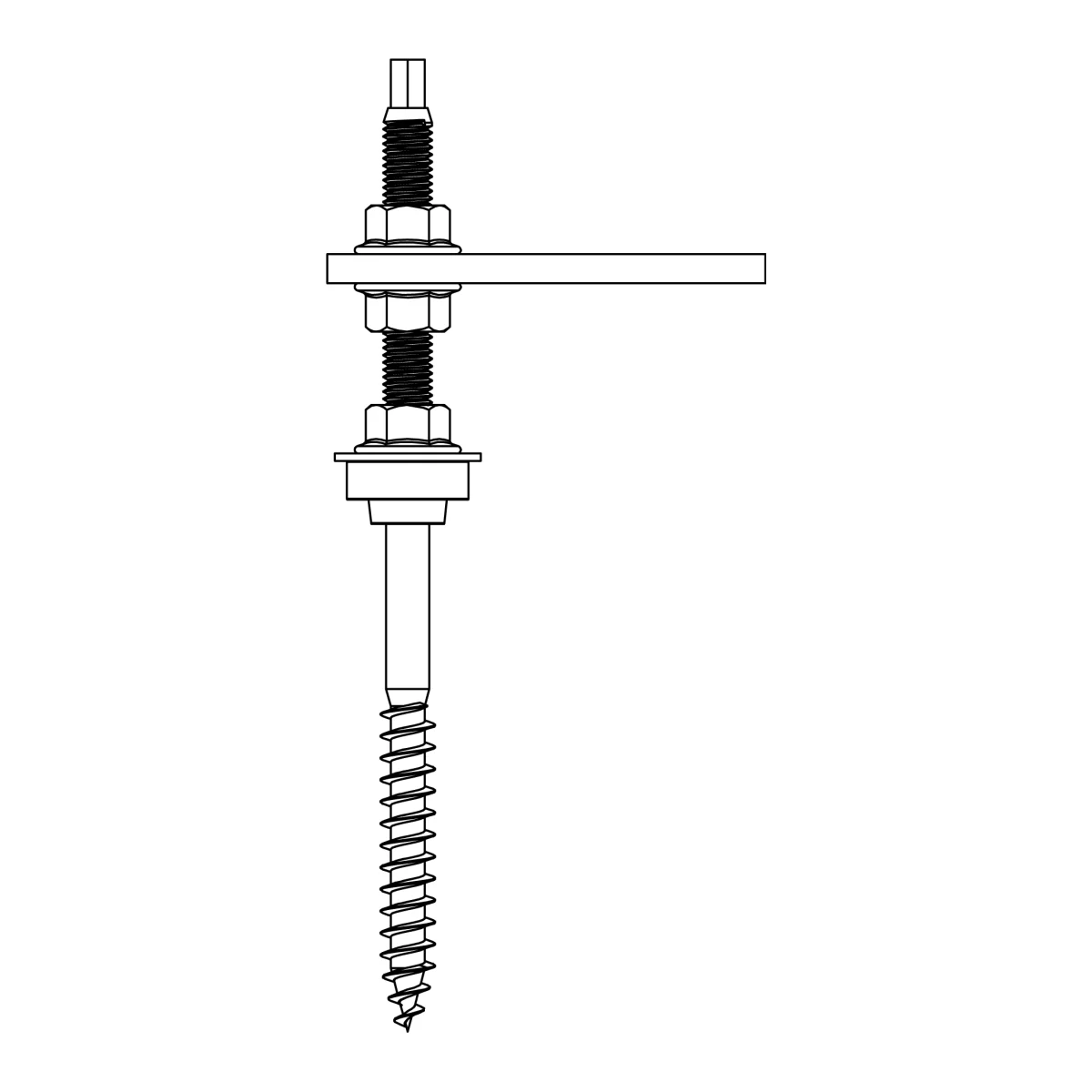 K2 Systems SolidRail HangerBolt M10x200