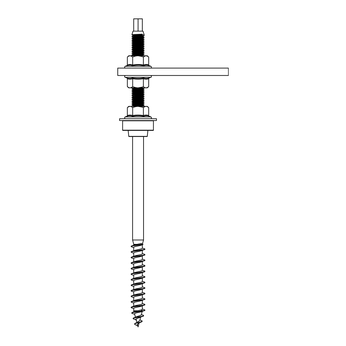 K2 Systems SolidRail HangerBolt M10x250