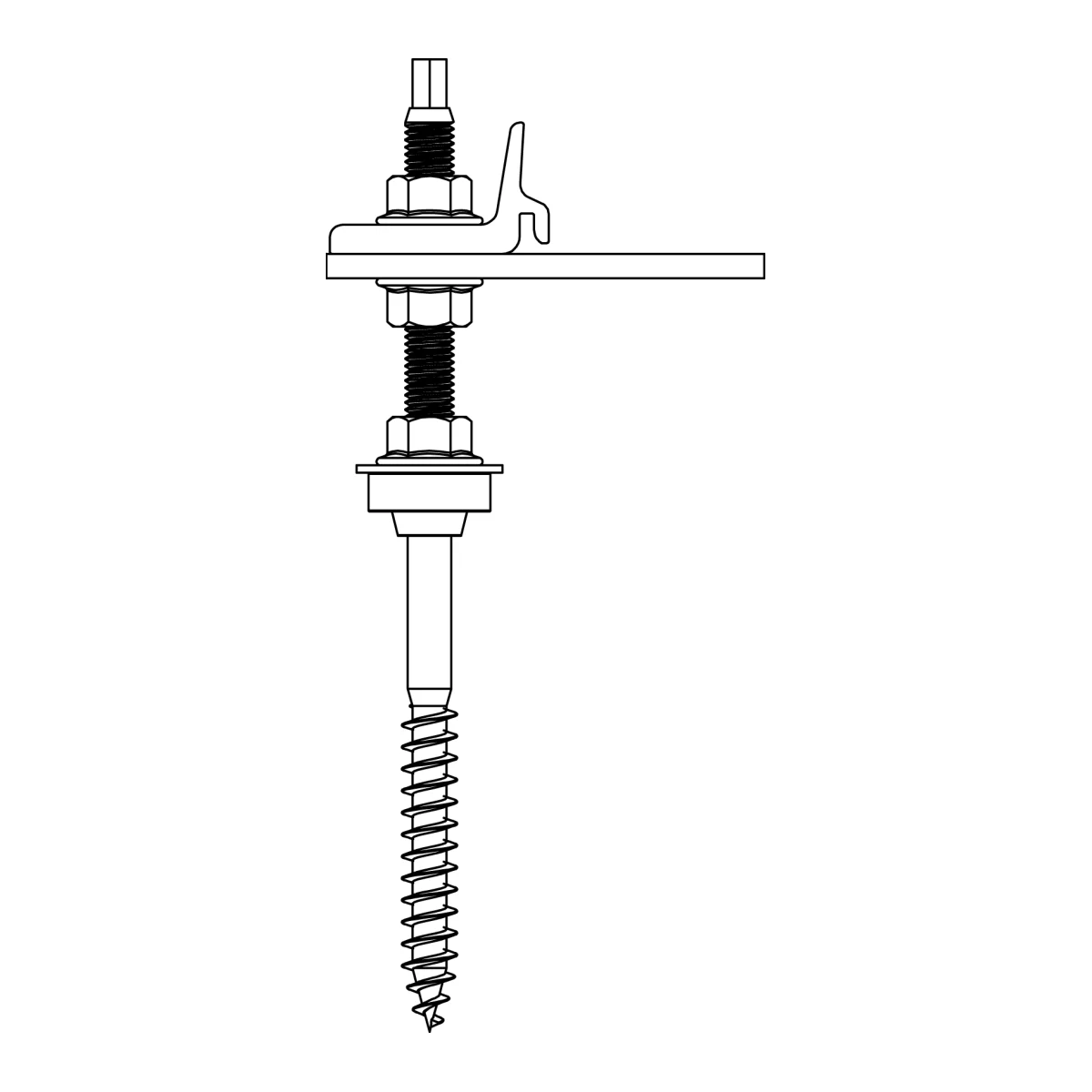 K2 Systems SingleRail Climber HangerBolt M10x200
