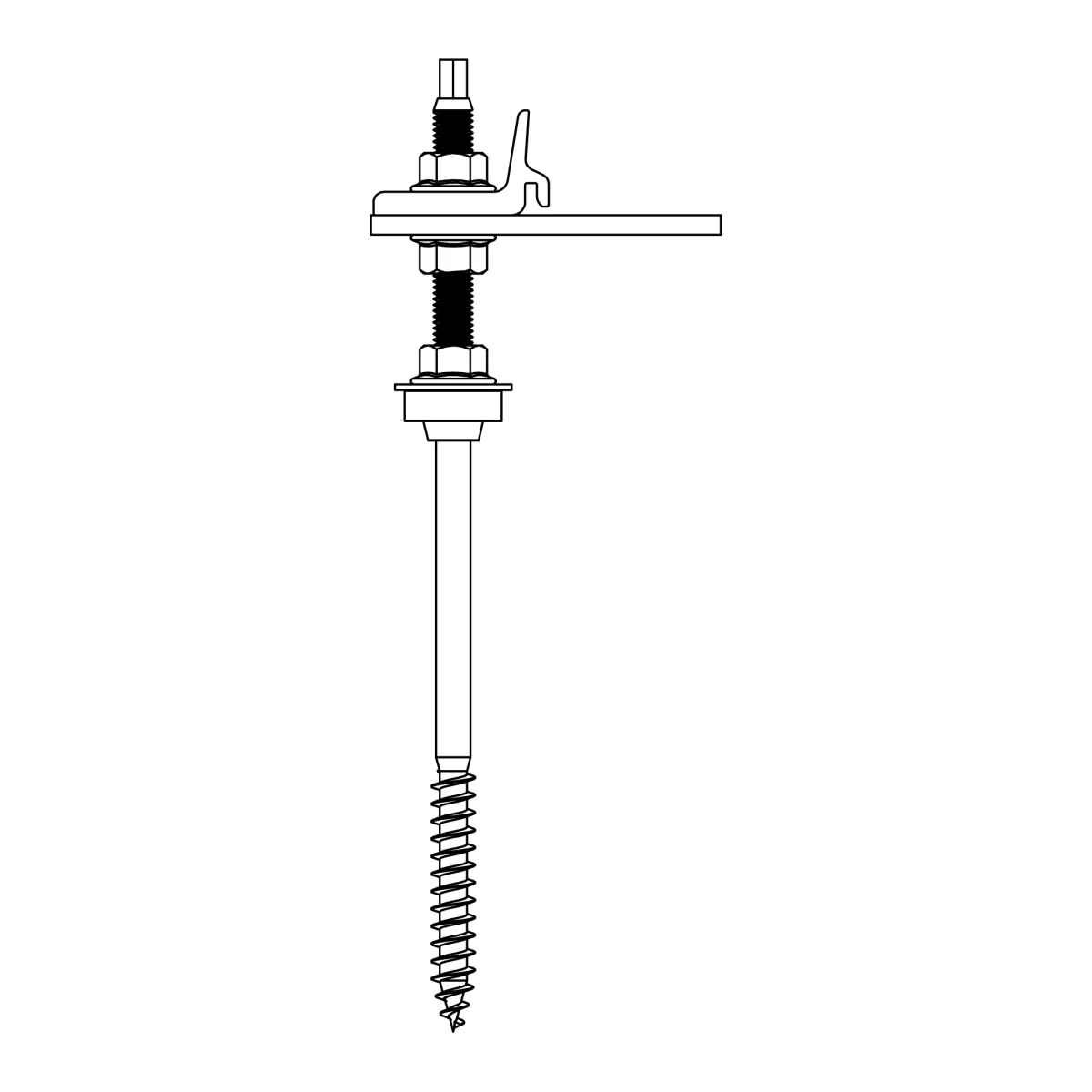 K2 Systems SingleRail Climber HangerBolt M10x250